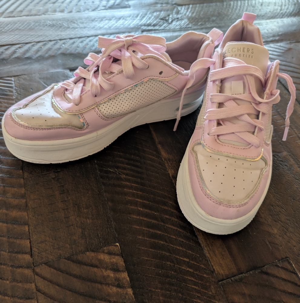 Skechers Kids Light Pink Sneakers - Picture 6 of 7